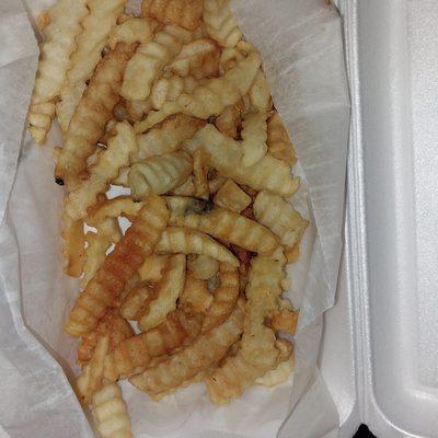 Unseasoned fries, but they were hot.