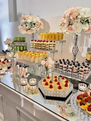 Dessert bar set up at Venue by Three Petals