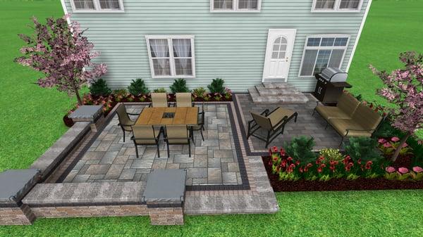 Multi-level patio design for a home in Westerville, Ohio 43082