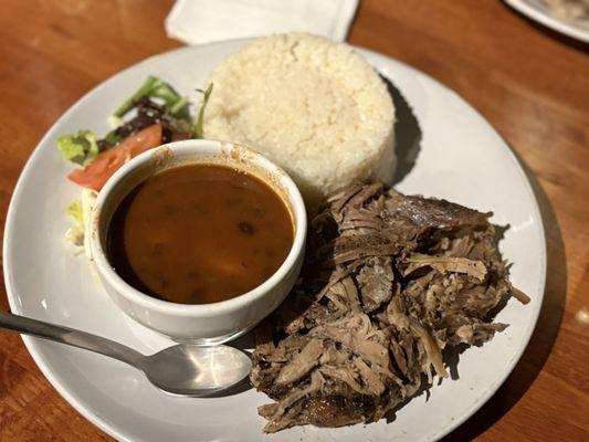 pernil asado , white rice