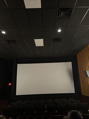 Movie screen from middle of the row