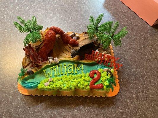 Dinosaur birthday cake