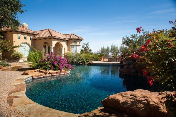 A pop of color around your pool landscape.