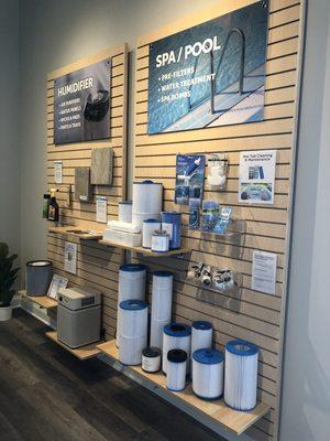 We also carry filters for pools, spas, and humidifiers.