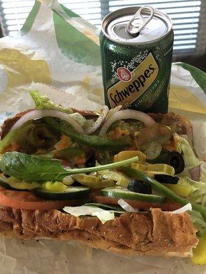 Veggie Patty on Italian Herb & Cheese bread!