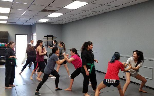 We love hosting private group events! This was  a Women Equipped Self Defense Workshop.