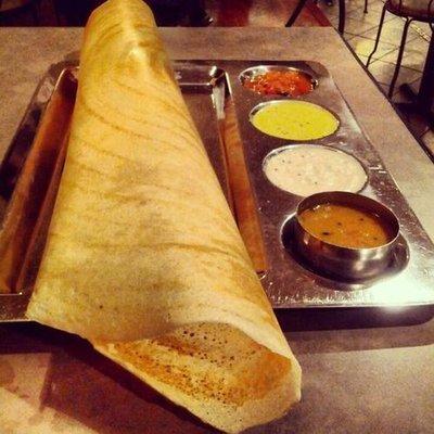 Dosa With Chutneys & Sambhar