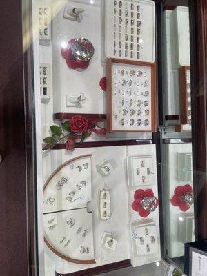 A great selection of Engagement and wedding rings.