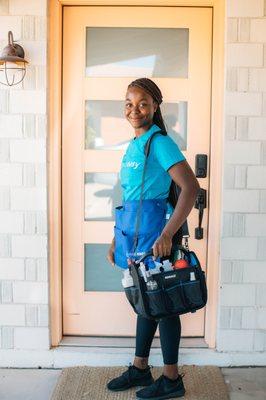 Meet our team members after a deep clean, ensuring customer satisfaction with our 100% happiness guarantee!