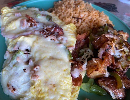 Mexican omelette with rice & potatoes