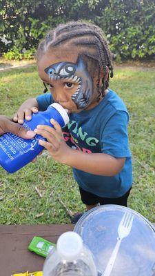 Shark face painting