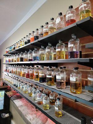 Over 125 Domestic and Imported Fragrance Oils.