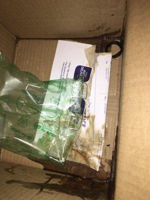 I received the soap I ordered w/ top broken completely off and soap leaking all over box and through the box.