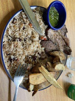 Picanha with Caribbean rice and garlic fries. Amazing!