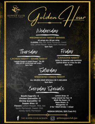 TSC #GoldenHour Menu