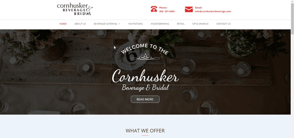 Web Design for Cornhusker Bridal in Omaha, NE