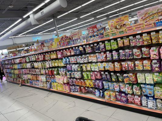 An aisle of JUST candy!