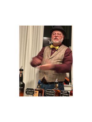 Our bourbon expert , for the evening.