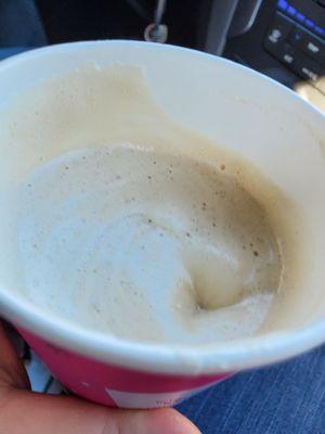 My latte, like what the hell??? I have not even taken a sip of it yet why is there so much space in a latte? Where is the rest??? Seriously?