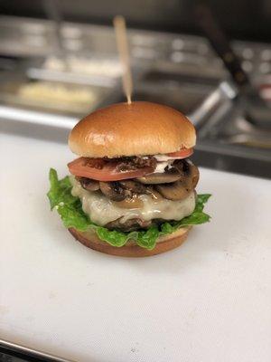 Mushroom Swiss burger