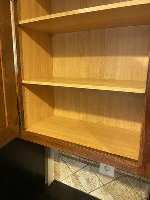 Cleaned inside of cabinets