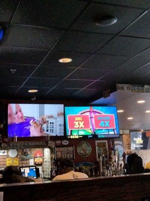 At the bar TV's