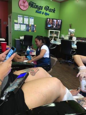 This is the best nail salon on long island. They are friendly-attentive- and these ladies work very hard.