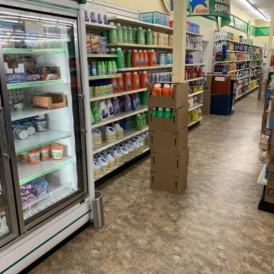 Frozen and detergent supplies at the Dollar Tree at Kemp in Wichita Falls, Texas.