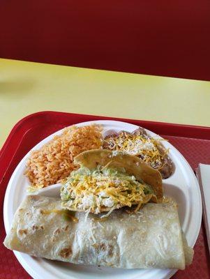 Beef Taco and Beef Burrito Plate.