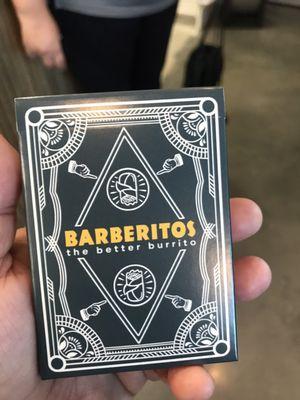 Deck of cards from Grand opening - free food for a year each week