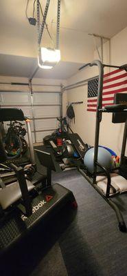 1 car garage (converted to roomy workout space)