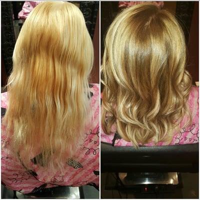 At home lightening transformed to balayage golden beige higlights.