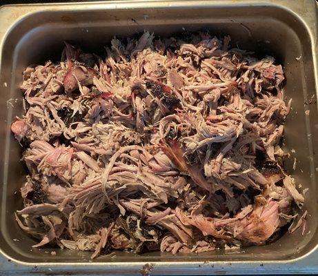 Freshly smoked pulled pork