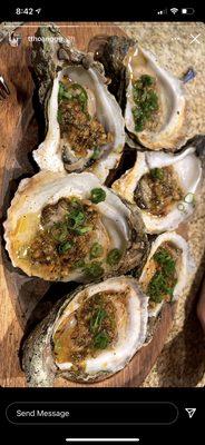 Grilled oysters