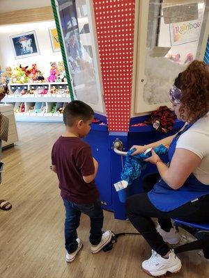 Noah helping with his bears