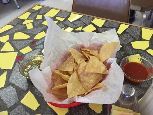 Complimentary chips and salsa