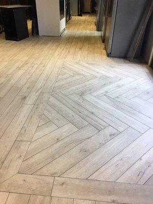 Beautiful new floors in Marble Falls showroom.