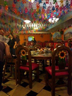 Festive dining area inside Mi Tequila, Findlay, Ohio