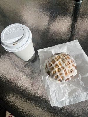 Lemon raspberry muffin and 12 oz coffee