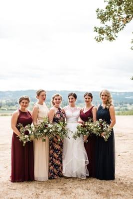 My (beautiful) bridesmaids and their perfect bouquets! Photo Credit: Laura Morsman Photography