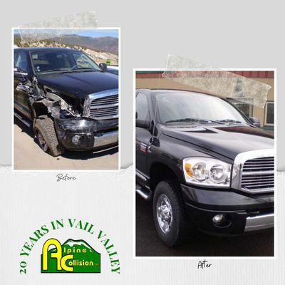 This before and after example from a Dodge we repaired and is a great example of what's possible when you place your trust in us.