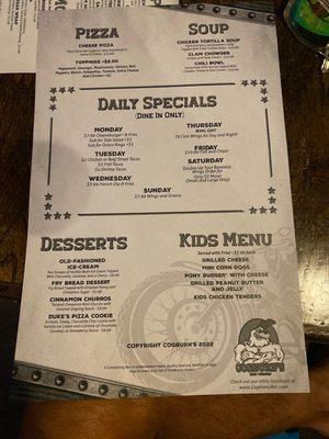 Daily specials