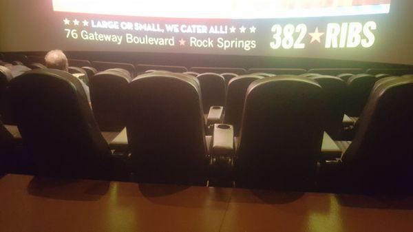 Seating - Leather high backs, do not rock or recline.  Clean Theater.