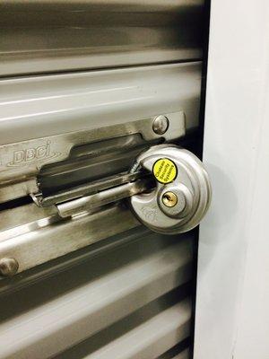 We provide a free lock to use while storing with us