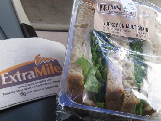 Mm, lunch! Brown Bag's Turkey & Crisp Lettuce on Multi-grain with Mayo, $3.99.