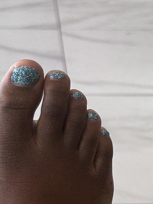 Sparkly blue birthday toes for my mini me... gel polish