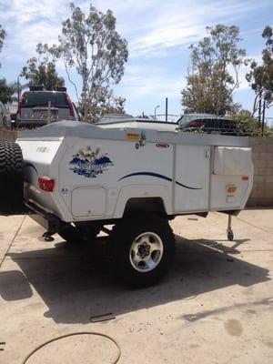 Deaver Spring made this  Trailer into a Off Road Machine ready to tow behind your Jeep through the rocks!