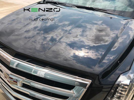 2017 Escalade wrapped in two coats of IGL Kenzo. Amazing gloss and clarity.