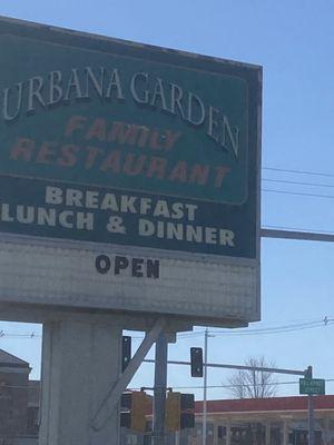 Restaurant sign off of Lincoln Ave in north Urbana.