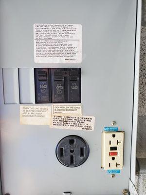 50 Amp useless service installed by the original owner before "Public Storage" took over.  Whom made it non-operational.